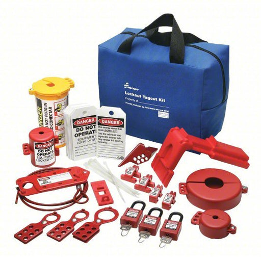 Ability One 5925-01-651-2042 Lockout/Tagout Kit Electrical/Valve, Keyed Different Padlocks - KVM Tools Inc.KV52ND91