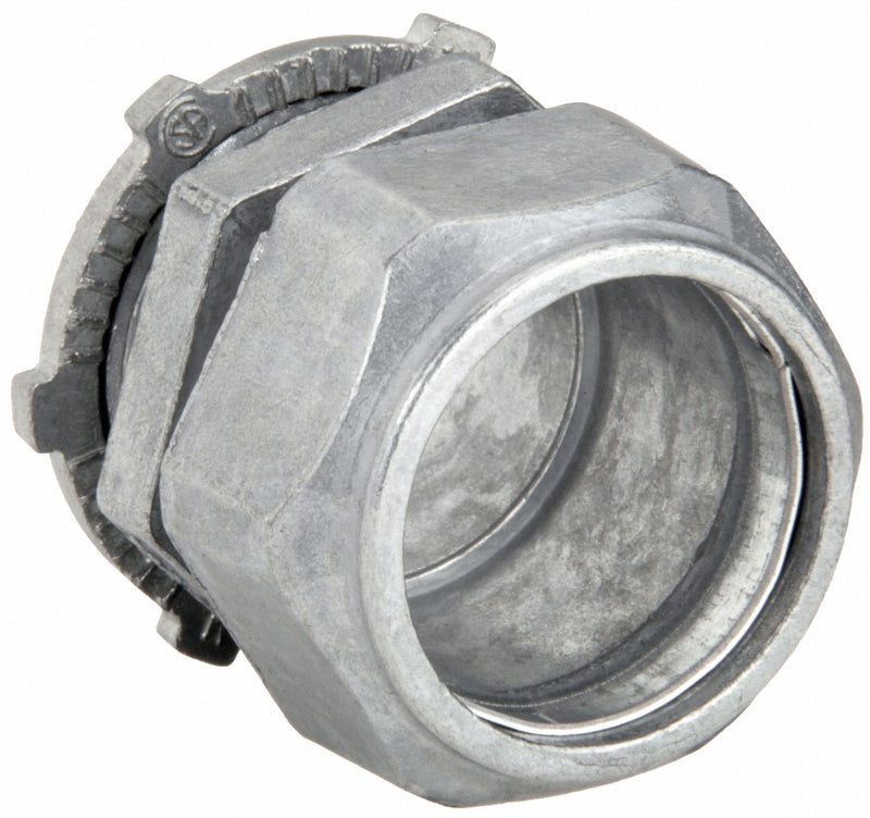 Raco 2806 Compression Conduit Connector, Zinc, 1 1/2 in Trade Size, 1 15/16 in Overall Lg, Non-Insulated, Gray