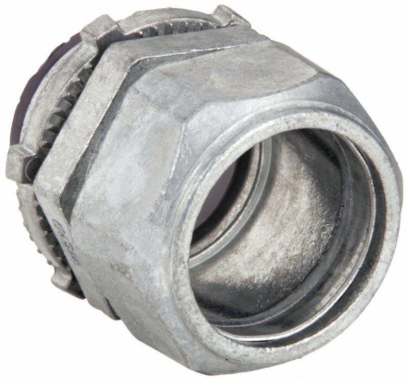 Raco 2833 Compression Conduit Connector, Zinc, 3/4 in Trade Size, 1 3/8 in Overall Lg, Insulated, Gray