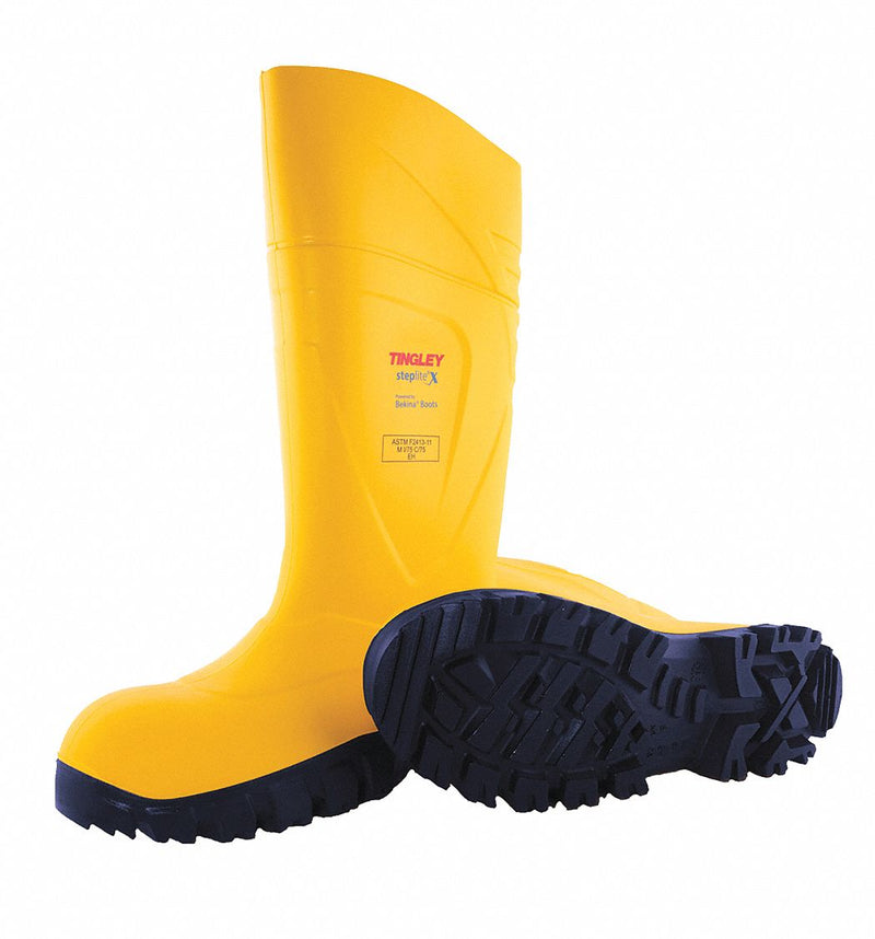 Tingley 77253.08 Rubber Boot, 8 Size, Knee Footwear, Steel, Yellow, Polyurethane, Polyurethane