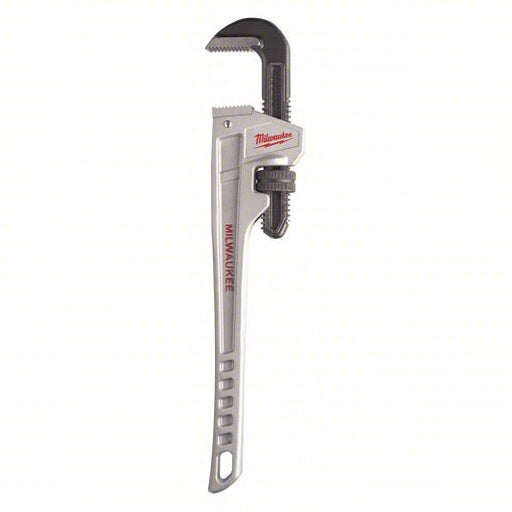 Milwaukee 48 - 22 - 7218 Pipe Wrench: Aluminum, 2 1/2 in Jaw Capacity, Serrated, 18 in Overall Lg, Ergonomic - KVM Tools Inc.KV52XH88