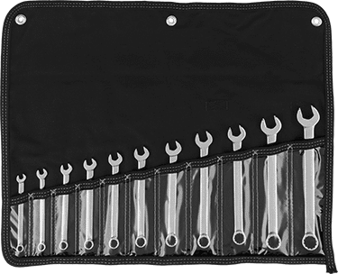 McMaster 5314A26 Polished Chrome - Plated Combination Wrench with 12 - Point Openings, 11 - Piece Metric Set - KVM Tools Inc.KV5314A26