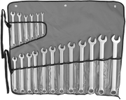McMaster 5314A62 Polished Chrome-Plated Combination Wrench, with 12-Point Openings, 18-Piece Metric Set