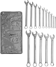 McMaster 5314A99 Polished Chrome - Plated Combination Wrench with 12 - Point Openings, 15 - Piece Metric Set - KVM Tools Inc.KV5314A99