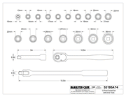 McMaster 53195A74 12-Point Socket Set with Drive Tools, 1/2" Square Drive, 20 Pieces