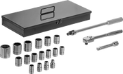 McMaster 53195A74 12-Point Socket Set with Drive Tools, 1/2" Square Drive, 20 Pieces