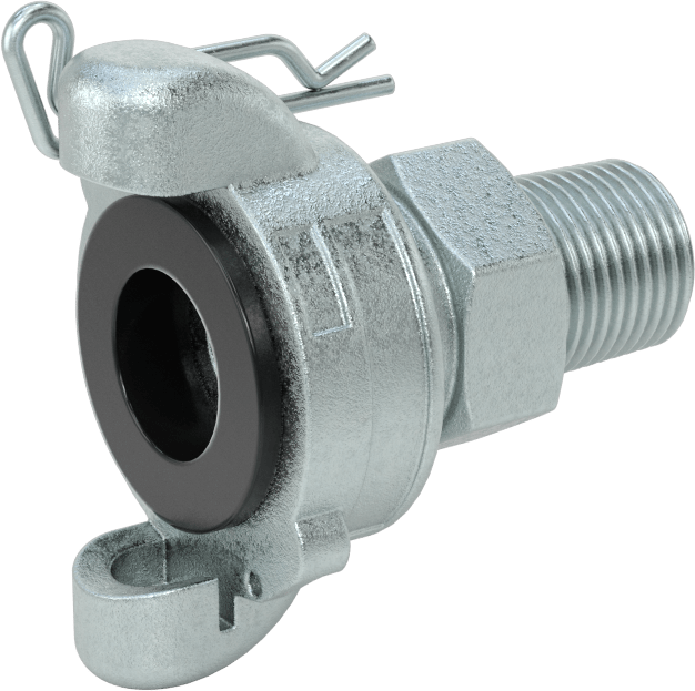 McMaster 5344K24 Twist-Claw Hose Coupling, Iron, 1/2 NPT Male End