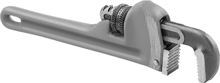 McMaster 5357A123 Pipe Wrench with Straight 1 - 1/2" Capacity Jaw, 10" Long, Red - Painted Iron - KVM Tools Inc.KV5357A123