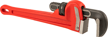 McMaster 5357A124 Pipe Wrench with Straight 2 in Maximum Capacity Jaw, 12 in Long, Red - Painted Iron - KVM Tools Inc.KV5357A124
