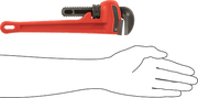 McMaster 5357A124 Pipe Wrench with Straight 2 in Maximum Capacity Jaw, 12 in Long, Red - Painted Iron - KVM Tools Inc.KV5357A124