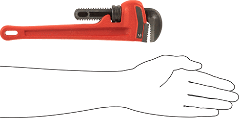 McMaster 5357A124 Pipe Wrench with Straight 2 in Maximum Capacity Jaw, 12 in Long, Red - Painted Iron - KVM Tools Inc.KV5357A124
