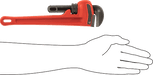 McMaster 5357A124 Pipe Wrench with Straight 2 in Maximum Capacity Jaw, 12 in Long, Red - Painted Iron - KVM Tools Inc.KV5357A124