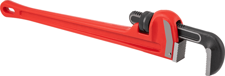 McMaster 5357A127 Pipe Wrench with Straight 3" Maximum Capacity Jaw, 24" Long, Red Painted Iron - KVM Tools Inc.KV5357A127