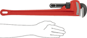 McMaster 5357A127 Pipe Wrench with Straight 3" Maximum Capacity Jaw, 24" Long, Red Painted Iron - KVM Tools Inc.KV5357A127