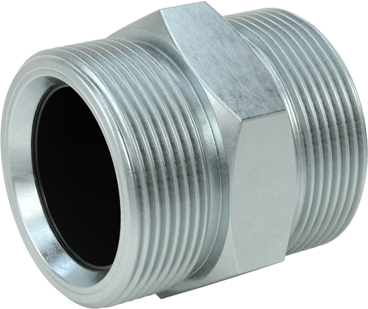 McMaster 5360K84 Zinc-Plated Iron Hex Nipple for 2" Hose ID Interlocking-Clamp Hose Adapter for Steam