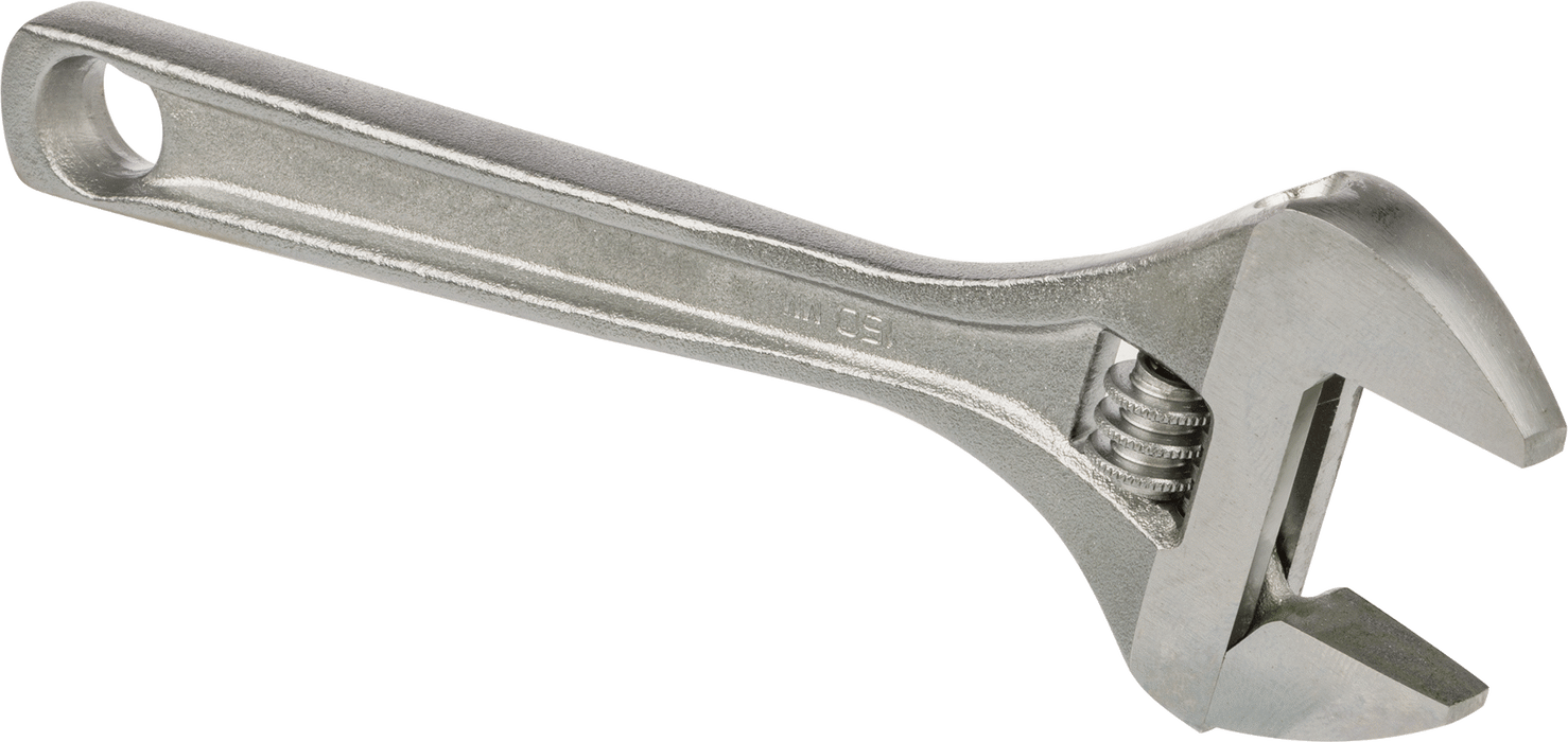 McMaster 5385A2 Chrome-Plated Steel Adjustable Wrench, Plain Grip, 6" Overall Length, 15/16" Maximum Jaw Capacity