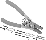 McMaster 5391A33 Locking Change-Tip Retaining Ring Pliers Set, 1 Plier, 5 Tip Pairs