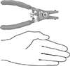 McMaster 5391A33 Locking Change-Tip Retaining Ring Pliers Set, 1 Plier, 5 Tip Pairs