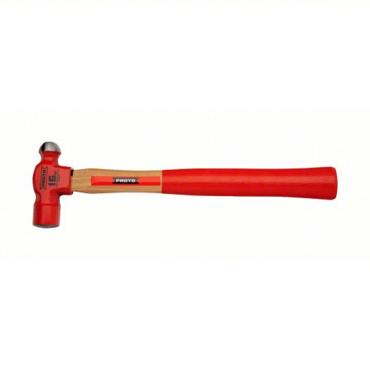 Proto J1316PD Hammer Wood, Steel, 16 oz Head Wt, 1 1/4 in Face Dia, 15 in Overall Lg, Plain Grip - KVM Tools Inc.KV53CT47