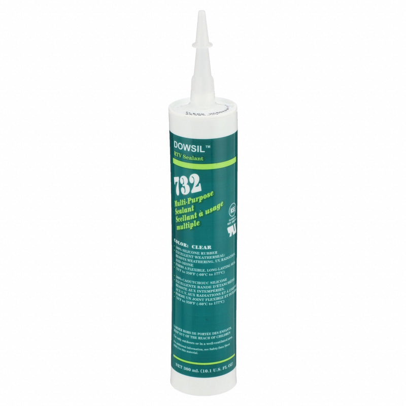 Dowsil 99179271 Silicone Sealant, 732, Clear, 10 oz, Cartridge, 501% or More Elongation Range