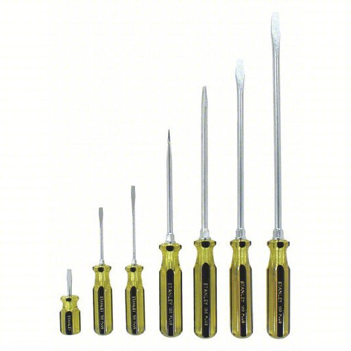 Stanley 66 - 157 - A Magnetized Tip Screwdriver Set 7 Pieces, Slotted/Square Tip, 1/4 in/3/8 in/5/16 in Tip Size - KVM Tools Inc.KV53JT24