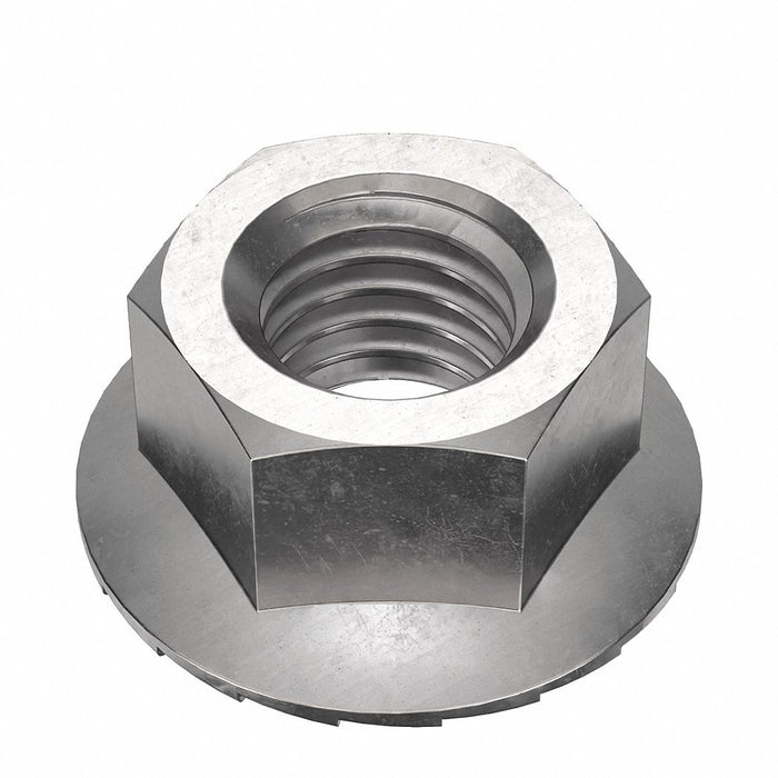 Foreverbolt FBFHNM10P25 Lock Nut, Serrated, Flange Hex, M10x1.50 Thread Size, Stainless Steel, 18-8, NL-19, 25 PK