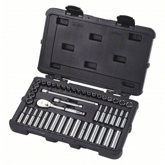 KVM Tools KV53PN22 Socket Wrench Set 1/4 in Drive Size, 47 Pieces, (22) 12 - Point, (22) 12 - Point, Chrome - KVM Tools Inc.KV53PN22