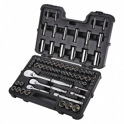 KVM Tools KV53PN73 Socket Wrench Set 1/4 in, 3/8 in, 1/2 in Drive, 86 Piece, 12 - Point/6 - Point, Metric/SAE - KVM Tools Inc.KV53PN73