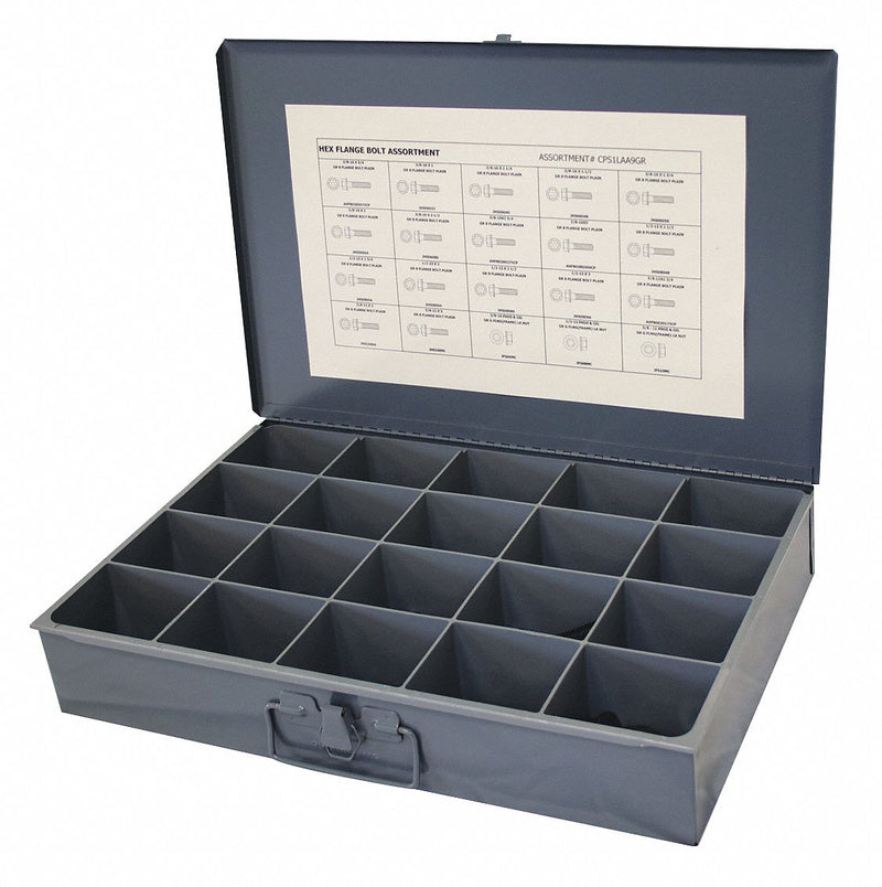 Approved Vendor CPS1LAA9GR Flange Bolt Assortment, Steel, Black Oxide, Inch