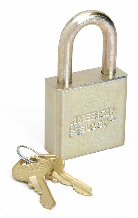 Ability One 5340-01-646-9982 Keyed Padlock, Keyed Alike, Steel, Std Body Body Size, Steel, Std, Gold, 10 Pack Size
