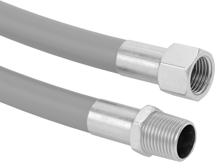 McMaster 54085K74 Abrasion-Resistant Lightweight Air Hose, Blue, Brass 1/2 NPTF Male × 1/2 NPSM Female, 1/2" ID, 11/16" OD, 100 Feet Long