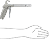 McMaster 5474K61 Long-Reach High-Output Blowgun, 6" Long Nozzle, 1/4 NPT Female Air Inlet