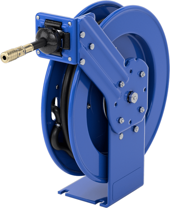 McMaster 5476K112 Air Hose Reel, Black, with Brass 1/4 Quick-Disconnect Socket x 3/8 NPT Fittings, 35 Feet Long