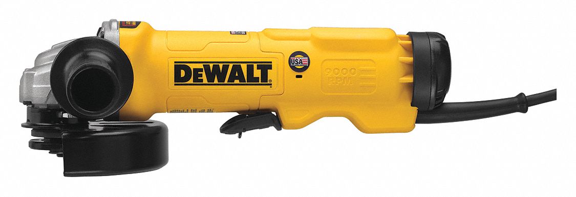 DEWALT DWE43144N Angle Grinder, 13 A, 9, 000 RPM Max. Speed, Paddle, 6 in Wheel Dia, 120V AC, DWE, Std Head