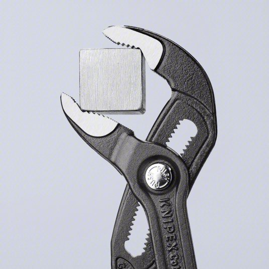 Knipex 87 02 250 SBA Water Pump Plier V, Push Button, 2 in Max Jaw Opening, 10 in Overall Lg, 25 Jaw Positions, Serrated - KVM Tools Inc.KV2DYY6