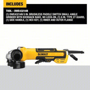DeWalt DWE43214N Angle Grinder 13A, 10,500 RPM Max. Speed, Paddle, 5 in Wheel Dia - KVM Tools Inc.KV54JJ49