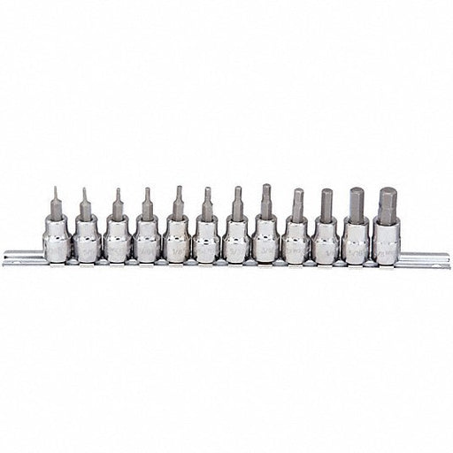 KVM Tools KV54TM25 Socket Bit Set 1 - 25 Pieces, 3/8 in Drive Size, 12 Pieces, 1 27/32 in Overall Lg, SAE - KVM Tools Inc.KV54TM25