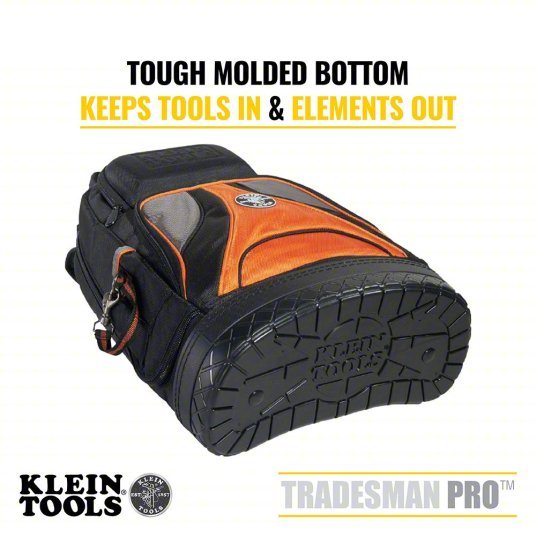 Klein 55421BP - 14 Tool Backpack 4 Outside Pockets, 35 Inside Pockets, 14 1/2 in Overall Wd, Black - KVM Tools Inc.KV35HU81
