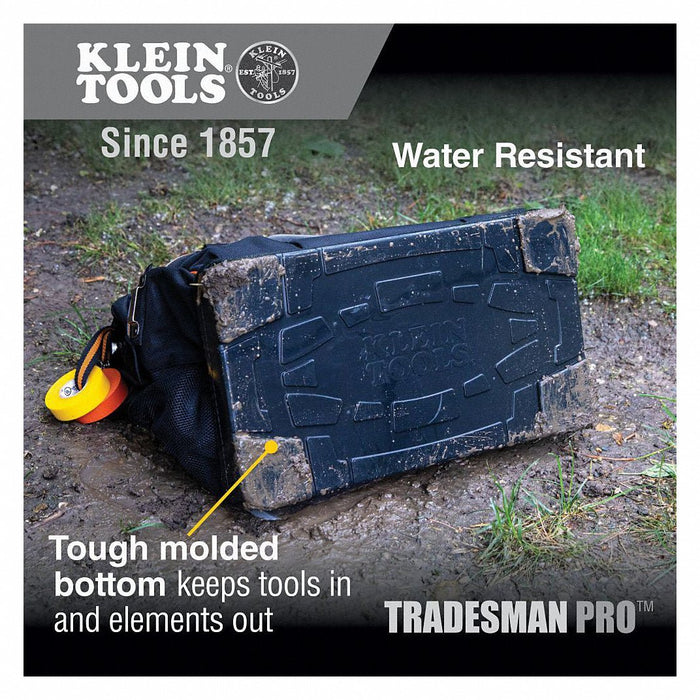 Klein 55469 Tool Bag 17 1/2 in W x 10 in D x 16 in H, Black, Polyester, 42 Pockets, Polyester - KVM Tools Inc.KV259G14