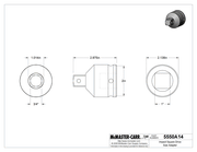 McMaster 5550A14 Impact Square Drive Size Adapter, 1" Female x 3/4" Male