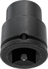McMaster 5550A89 6-Point Impact Socket, 1" Square Drive, Standard, 1" Size, 2-9/16" Overall Length