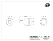 McMaster 5552A101 Impact Square Drive Size Adapter, 3/4" Female x 1/2" Male