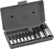 McMaster 55595A49 Hex Bit Socket Set 3/8" and 1/2" Square Drive, 10 Pieces, Inches - KVM Tools Inc.KV55595A49
