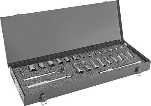 McMaster 7874N112 12 - Point Socket Set with Drive Tools, 3/4" Square Drive, 30 Pieces - KVM Tools Inc.KV7874N112