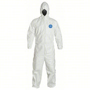 Dupont TY127SWHMD002500 Disposable Coveralls M, Tyvek® 400, Elastic Wrist, Elastic Ankle, White, Serged Seam, 25 PK - KVM Tools Inc.KV6LY34