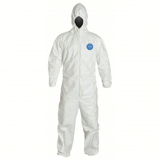 Dupont TY127SWHMD002500 Disposable Coveralls M, Tyvek® 400, Elastic Wrist, Elastic Ankle, White, Serged Seam, 25 PK - KVM Tools Inc.KV6LY34