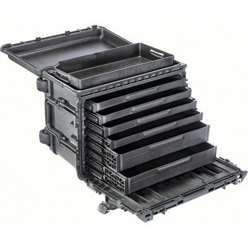 Pelican 004500-0610-110 Rolling Tool Box 16 in Overall Wd, 25 in Overall Dp, 19 in Overall Ht, Black - KVM Tools Inc.KV55HF15