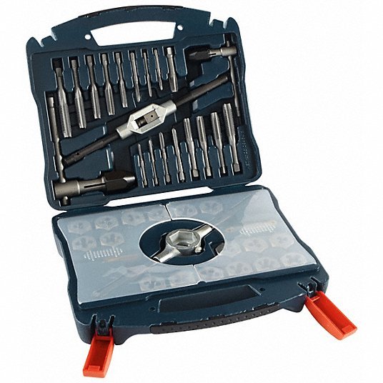 Bosch BTD40MS Tap and Die Set 40 Pieces, M3x0.5 Min. Tap Thread Size, M12x1.75 Max. Tap Thread Size, Hex - KVM Tools Inc.KV55HY19