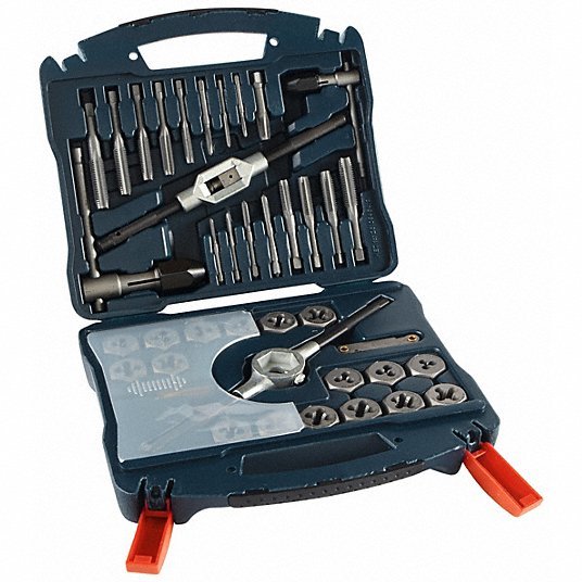 Bosch BTD40MS Tap and Die Set 40 Pieces, M3x0.5 Min. Tap Thread Size, M12x1.75 Max. Tap Thread Size, Hex - KVM Tools Inc.KV55HY19