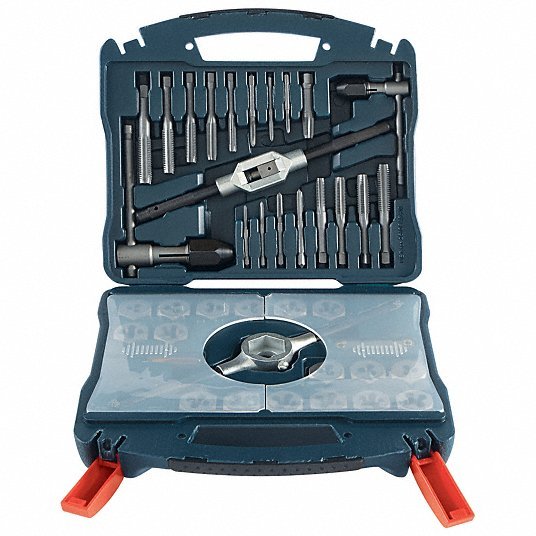 Bosch BTD40MS Tap and Die Set 40 Pieces, M3x0.5 Min. Tap Thread Size, M12x1.75 Max. Tap Thread Size, Hex - KVM Tools Inc.KV55HY19